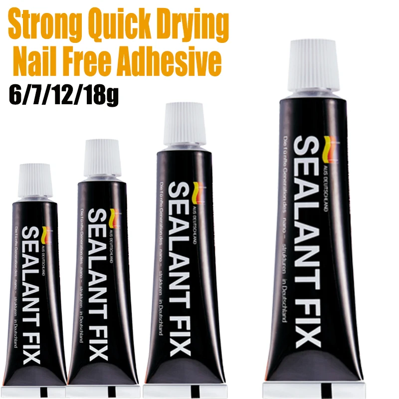 

6/7/12/18g Glass Glue Polymer Metal Adhesive Sealant Fix Waterproof Quick Dry Glue Kitche Home Invisible Wall Mount Welding Glue