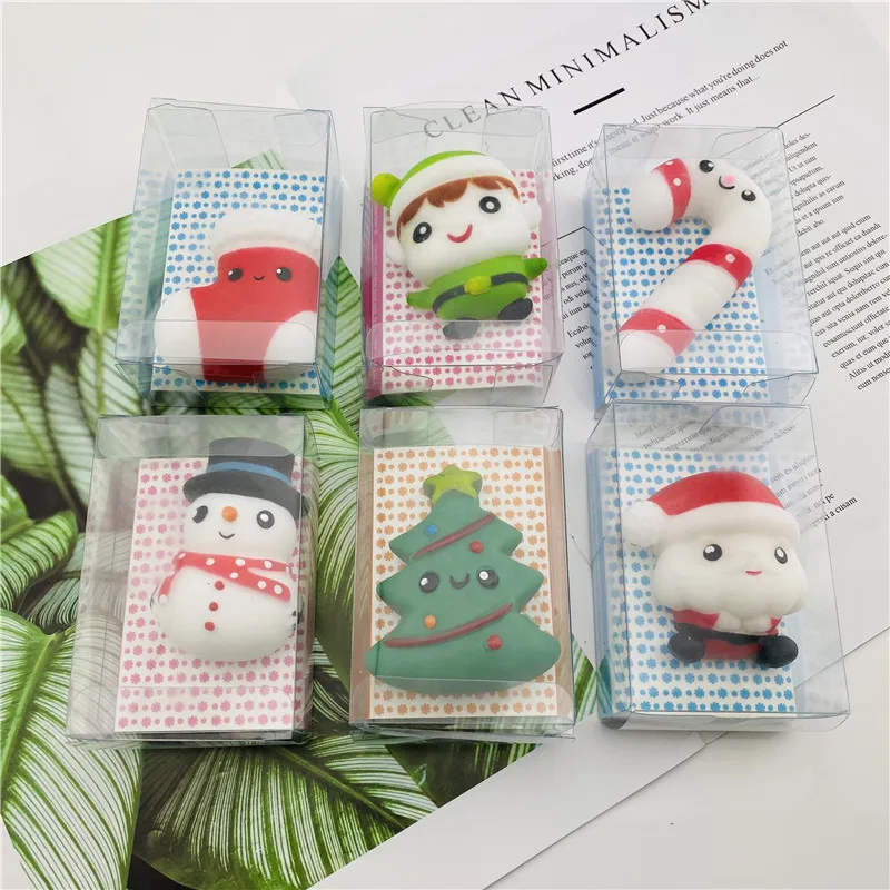 Anti-Stress Speelgoed Kerstcadeau Kerstman Sneeuwpop Boom Squeeze Fidget Speelgoed Tpr Stress Voor Kinderen Volwassenen Gift J209