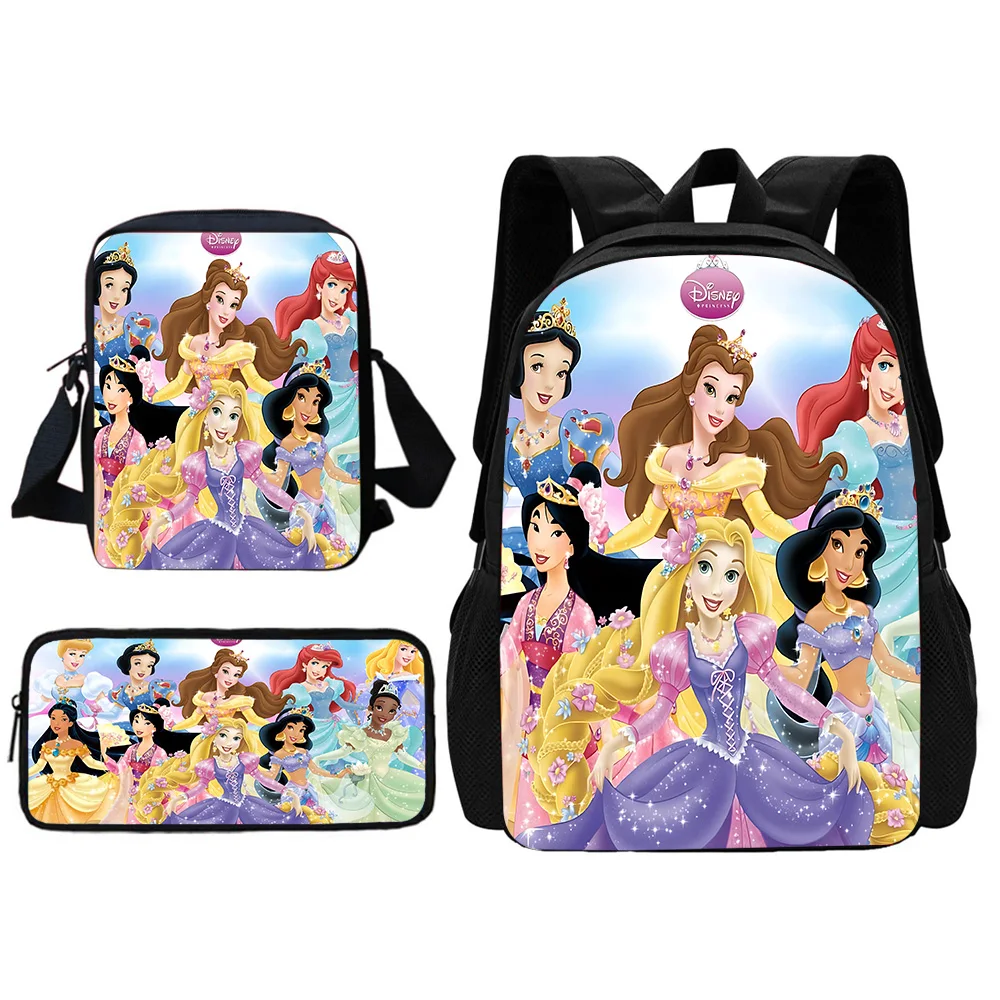 Mochila escolar de princesa Disney para niños y niñas, bolso de hombro, bolsas de lápices, el mejor regalo