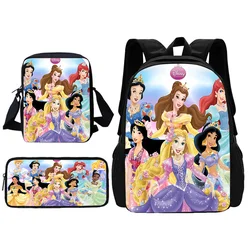 Zaino scolastico per bambini Disney Princess con borsa a tracolla Borse per matite Borse da scuola per ragazzi e ragazze Miglior regalo