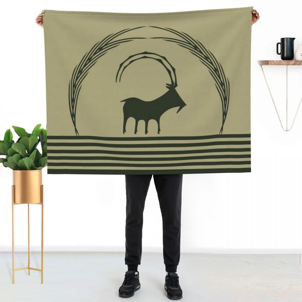 Ancient Mountain Goat Throw Blanket Cute Plaid Giant Sofa Sofa Throw Heavy For Baby Nap Blankets