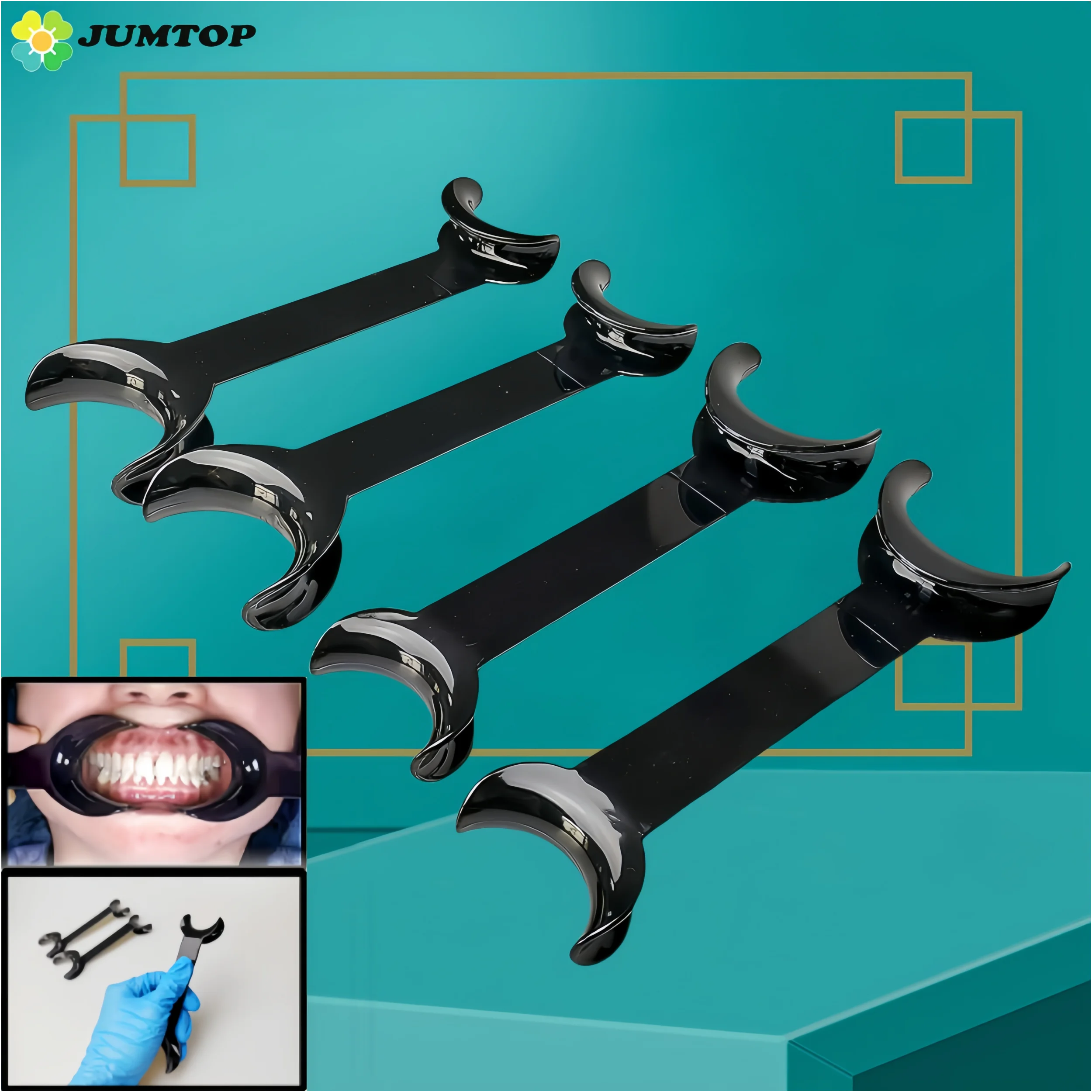 Dental T-Shape Retractor Mouth Opener Double Head 4pcs Orthodontic Teeth Mouth Opener Dentistry Tools Small Large Lab