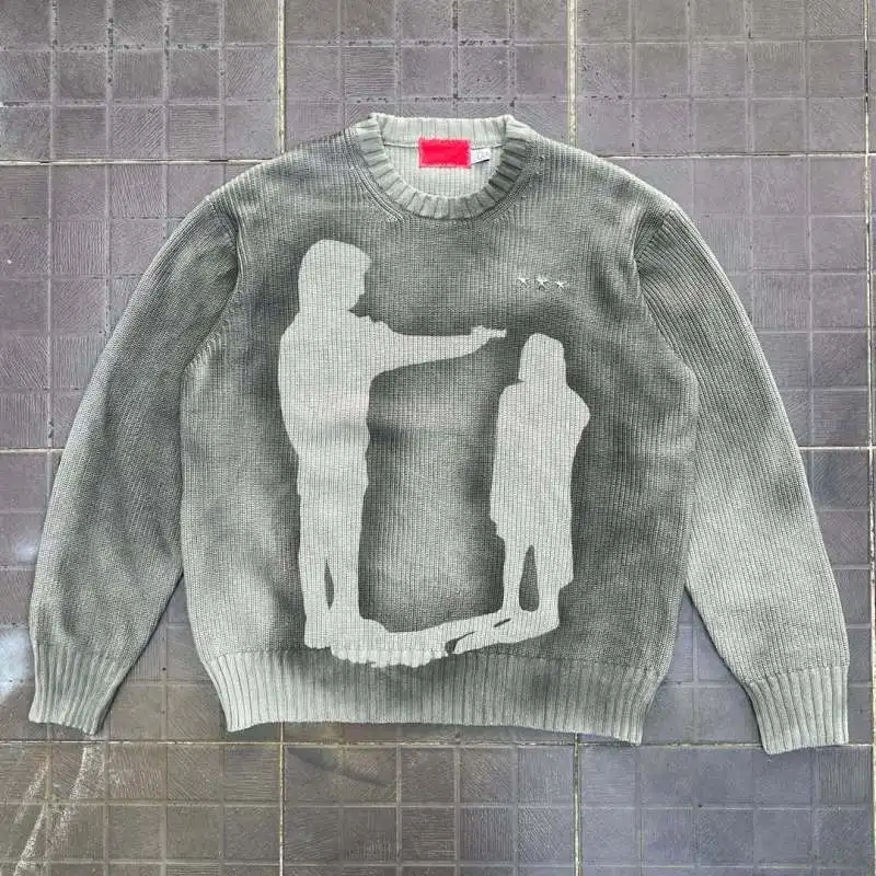 

Модный американский осенне-зимний женский свитер с круглым вырезом и жаккардовым узором, стильный трикотаж для женщин