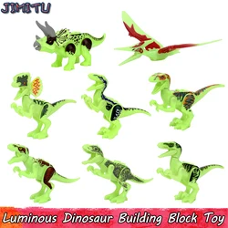 Jurassic Dinosaur Building Blocks para crianças, brinquedos luminosos, Tyrannosaurus, Glow in the Dark, brinquedo educativo, presente, decoração do lar