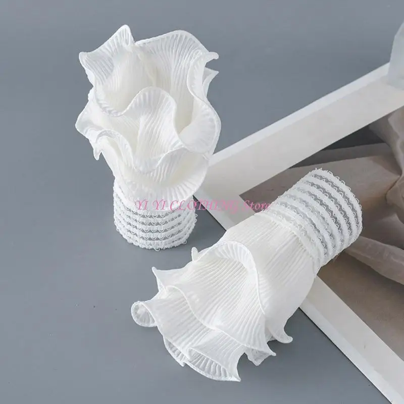 

N5KF Блузки с манжетами на рукавах Искусственные рукава Женская одежда FalseCuff Декоративные манжеты с рюшами