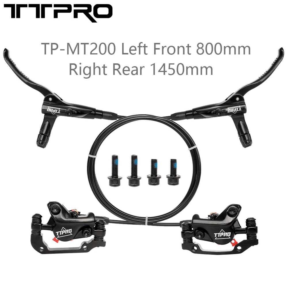 TTPRO TP-MT200 Hydraulic Disc Brake Left Front 800mm Right Rear 1450mm For MTB Road Bike with RT56 160-180mm Disc Brake Parts