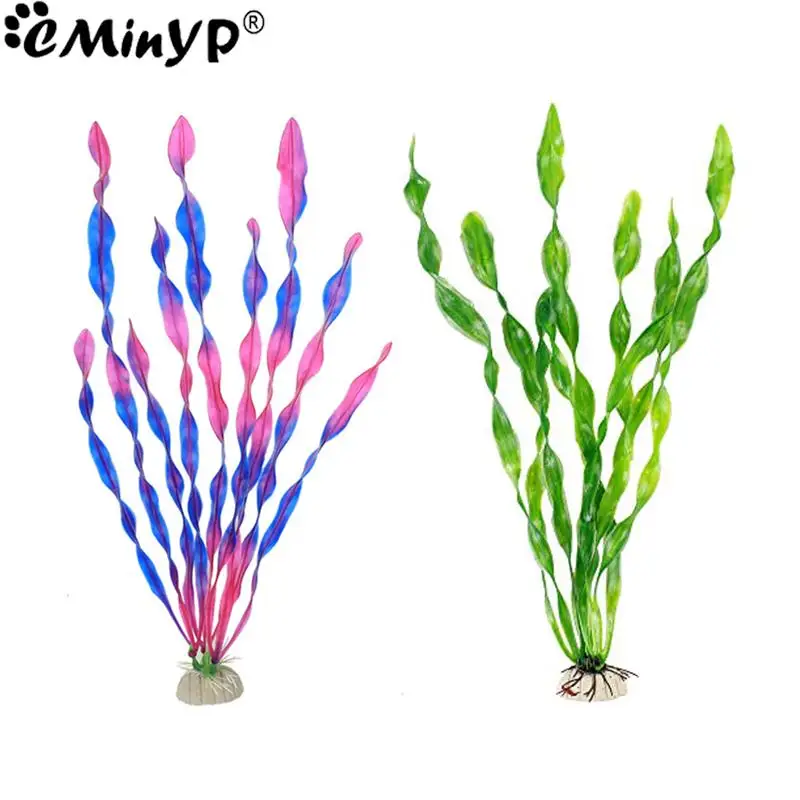 Artificial Seaweed Water Plants for Aquarium Plastic Fish Tank Plant Water Weeds Ornament Grass Viewing Decorations Accessories 