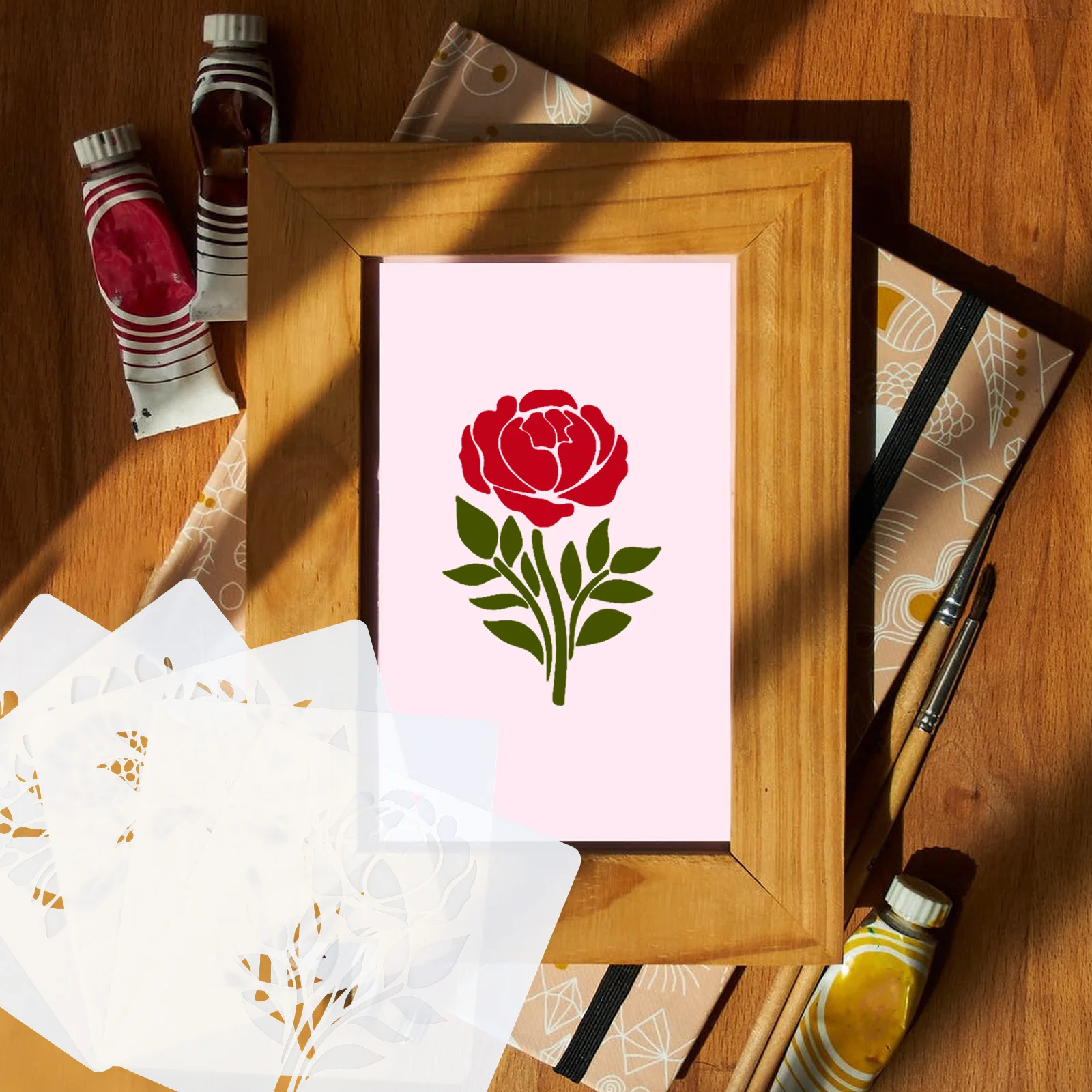 

36Pcs Painting Templates DIY Stencils for Canvas Walls Furniture Reusable Durable Creative Art Supplies for All Levels