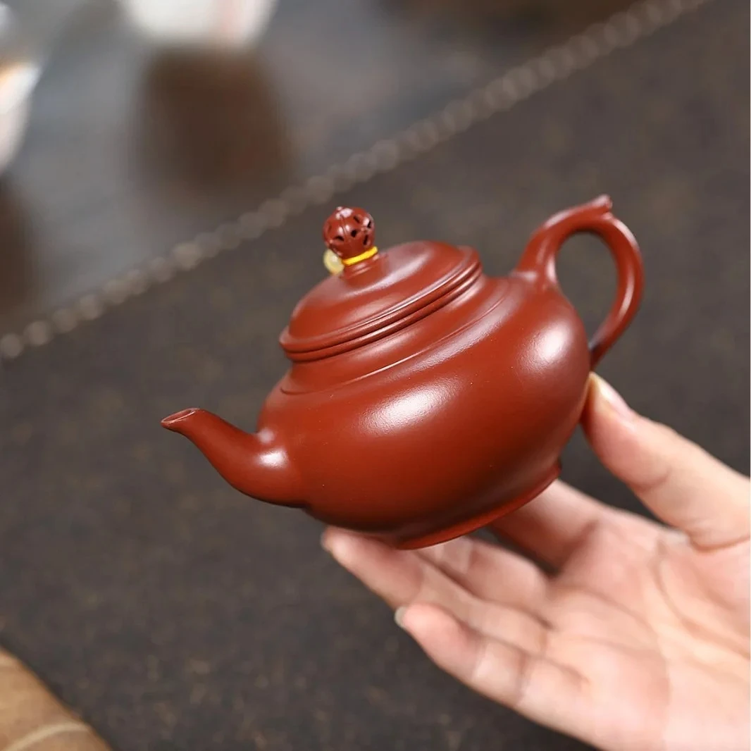 150ml Vintage Yixing Purple Clay Teapots Handmade Laughing Sakura Pot Raw Ore Dahongpao Mud Tea Soaking Kettle Zisha Teaset Gift