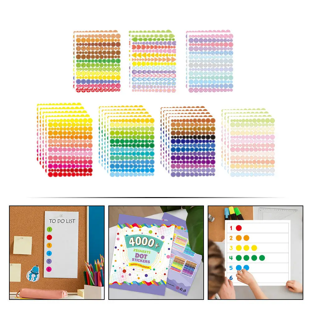 

Цветные круглые наклейки-точки самоклеящиеся, маленькие круглые этикетки, разноцветные этикетки для классификации и цветовой кодировки для дома и офиса