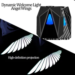LED Car Door Dynamic 3D Wings of Angels Projection Light Door Atmosphere Projection Light USB Charging Welcome Decorative Light