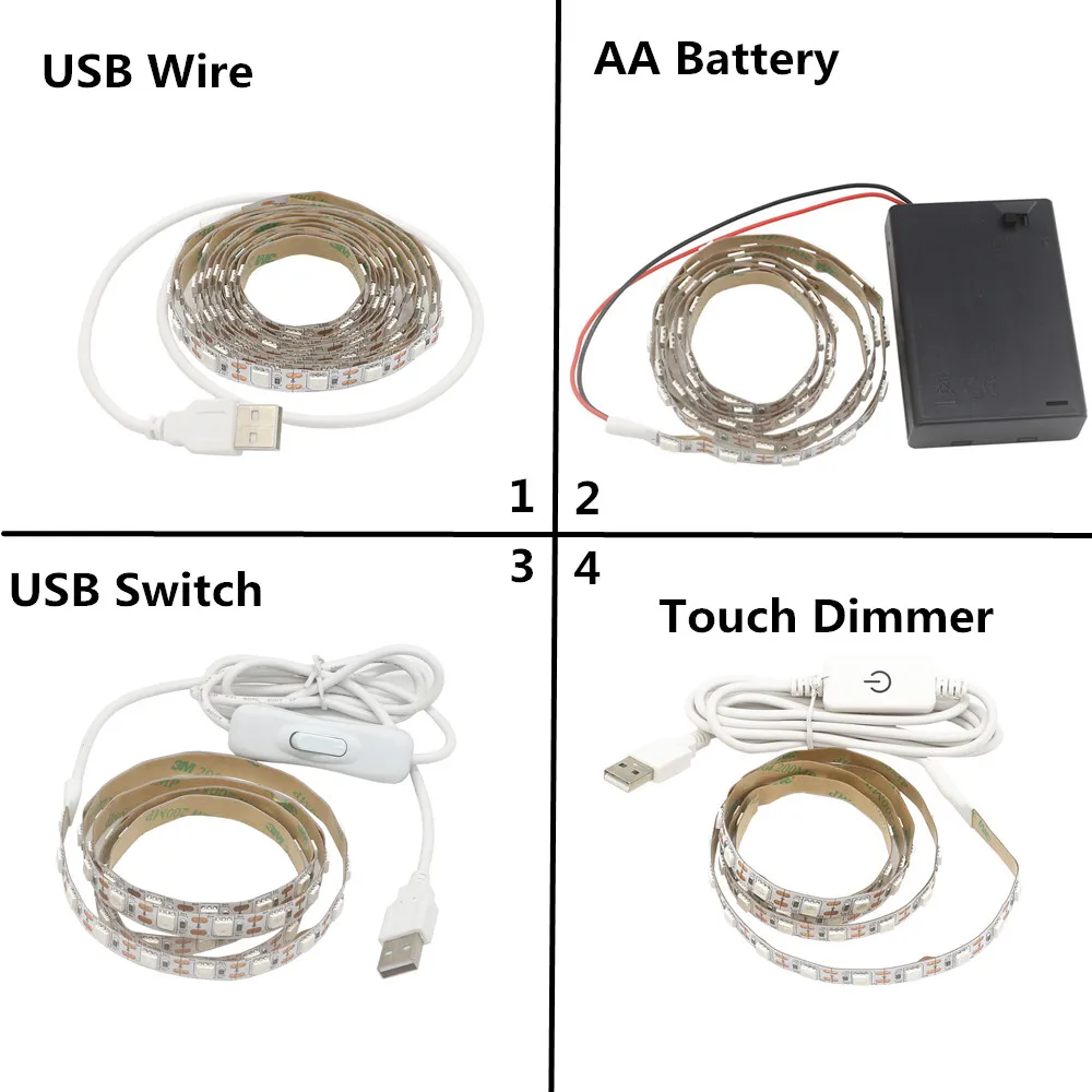 USB 5V UV LED Strip 5050 SMD 60led/m USB AA/zasilany z baterii ultrafiolet 395-405nm nocne wędkowanie Led elastyczny pasek Blacklight