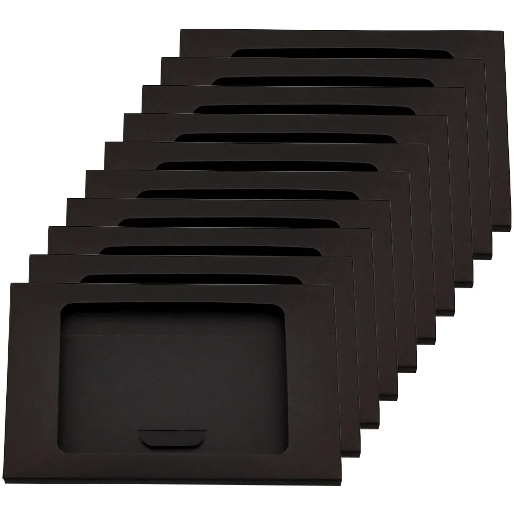 10pcs Envelop Boxes Kraft Paper Storage Container Mailing Card Elegant Practical Smooth Comfortable Premium Material Simple
