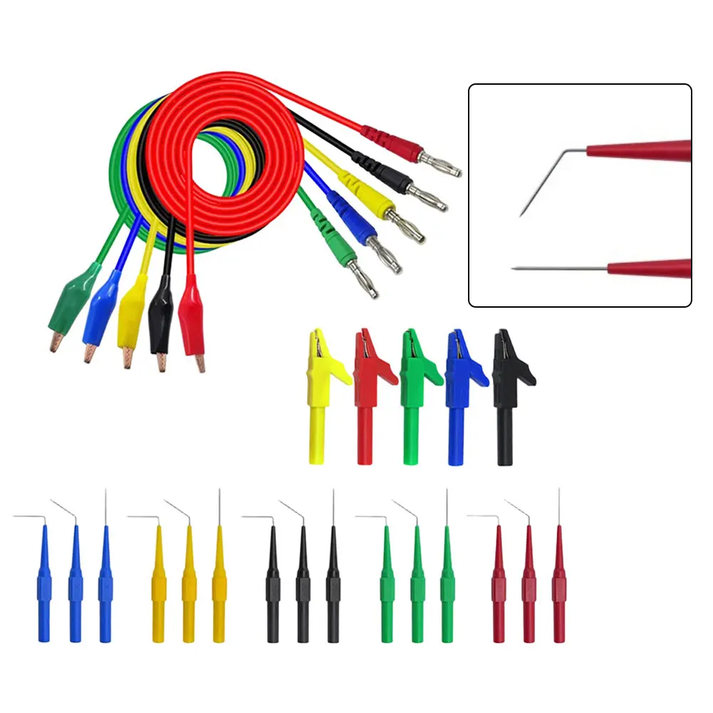 

For automotive multimeter probe kit 25 pieces for electrical diagnostics with clips and nondestructive testing tips