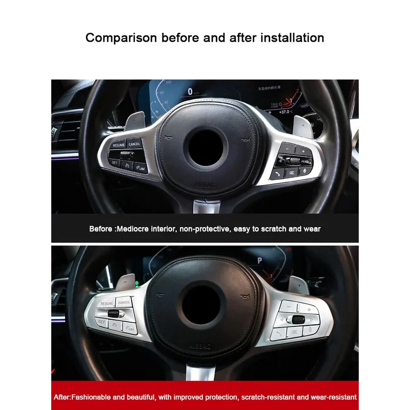 

For BMW 3 4 5 series 6GT Z4 X3 X5 X6 X7 G30 F90 G20 G23 G83 G32 G29 G05 G06 2018-2023 Car Steering Wheel Button Cover Stickers