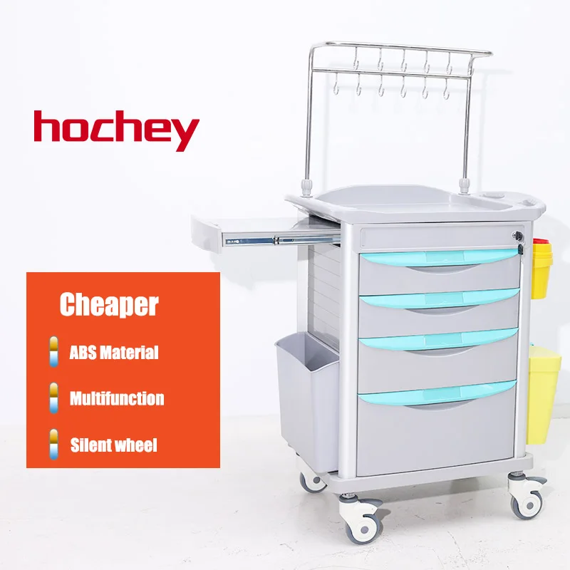 Transfusion  Trolley Abs and Stainless Steel Hospital Infusion Trolley With Drawers and Wheels