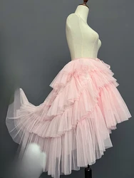 Vestido de cubierta de malla de boda elegante y hermosa, pequeña flor de Lolita