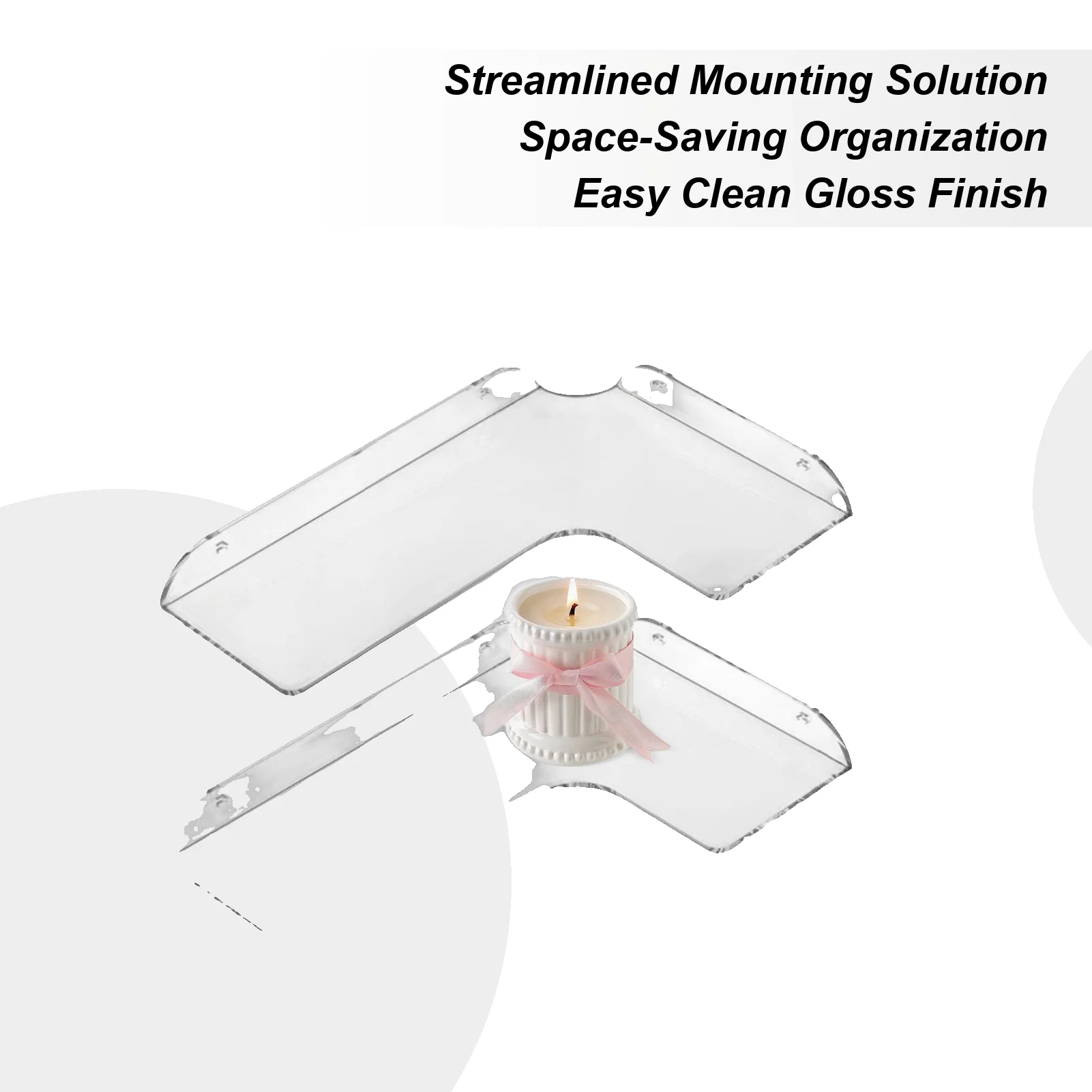 

Плавающие полки для стены, акриловый угловой органайзер, акриловые настенные полки для ванной комнаты для кухни, спальни, офиса, квартиры