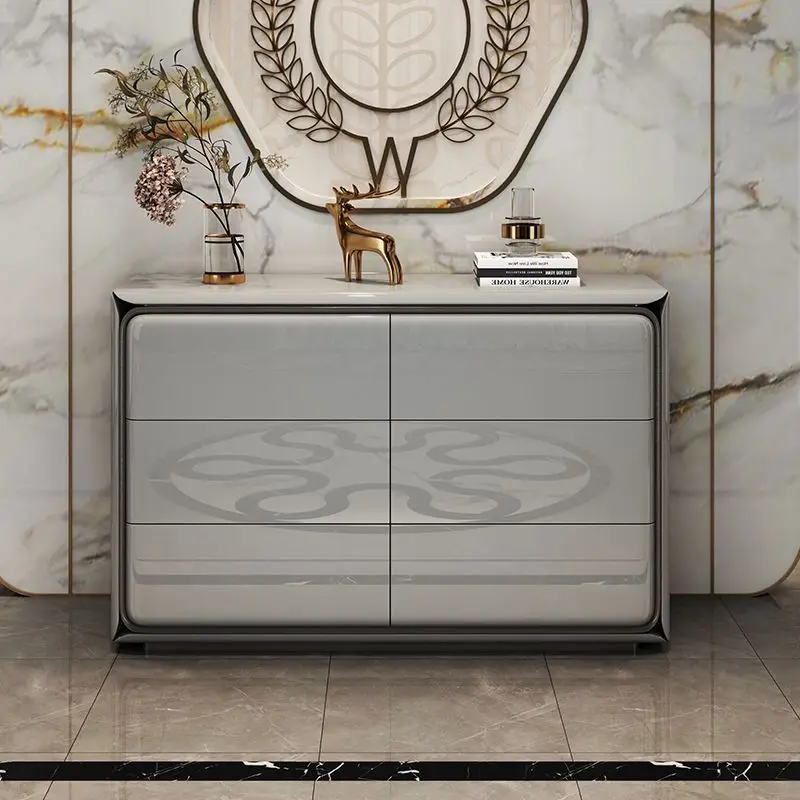 من أدراج خزانة ذات أدراج فاخرة وخفيفة وحديثة لغرفة النوم وخزانة تخزين بجانب السرير وخزانة ديكور لتخزين غرفة المعيشة