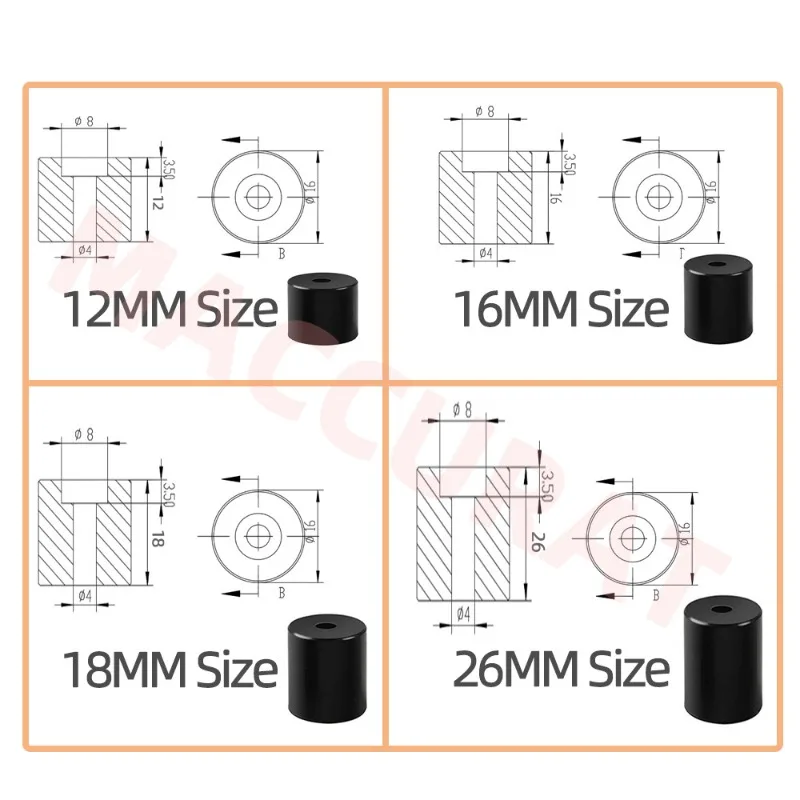 3D printer DIY accessories silicone hot bed leveling column platform silicone shock absorber leveler high temperature spring