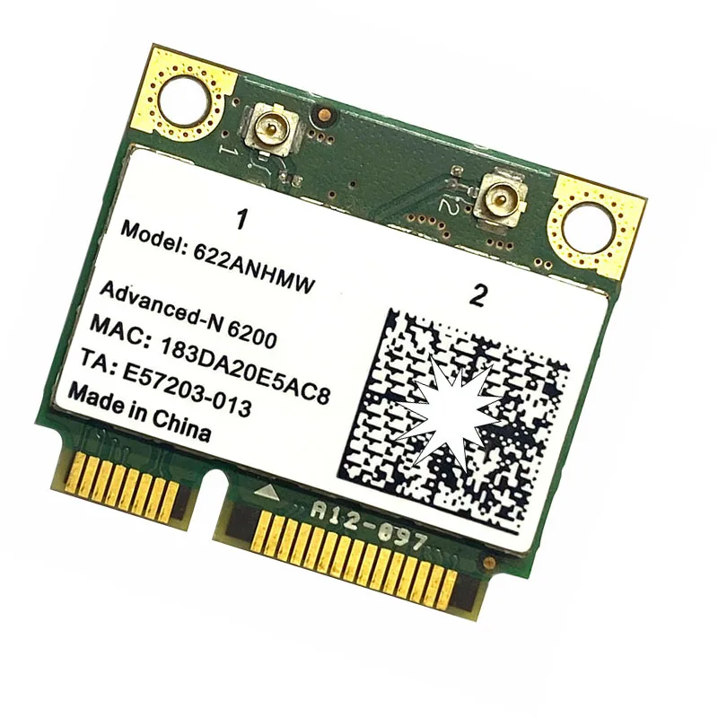 Centrino Advanced-N 6200 622ANHMW 6200AGN half Mini PCI-E 300Mbps dual band 2.4G/5GHZ WIFI Wireless card
