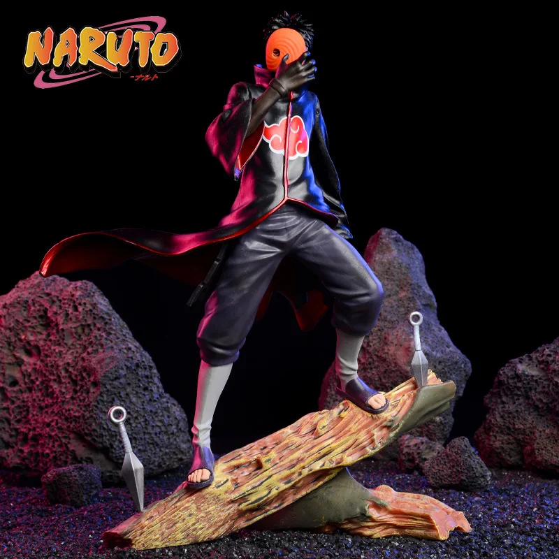 26Cm Naruto Anime Figure Obito Uchiha Tobi Head Changeable Action Figurine Pvc Statue Model Desktop Decoration Toy Gift for Kid