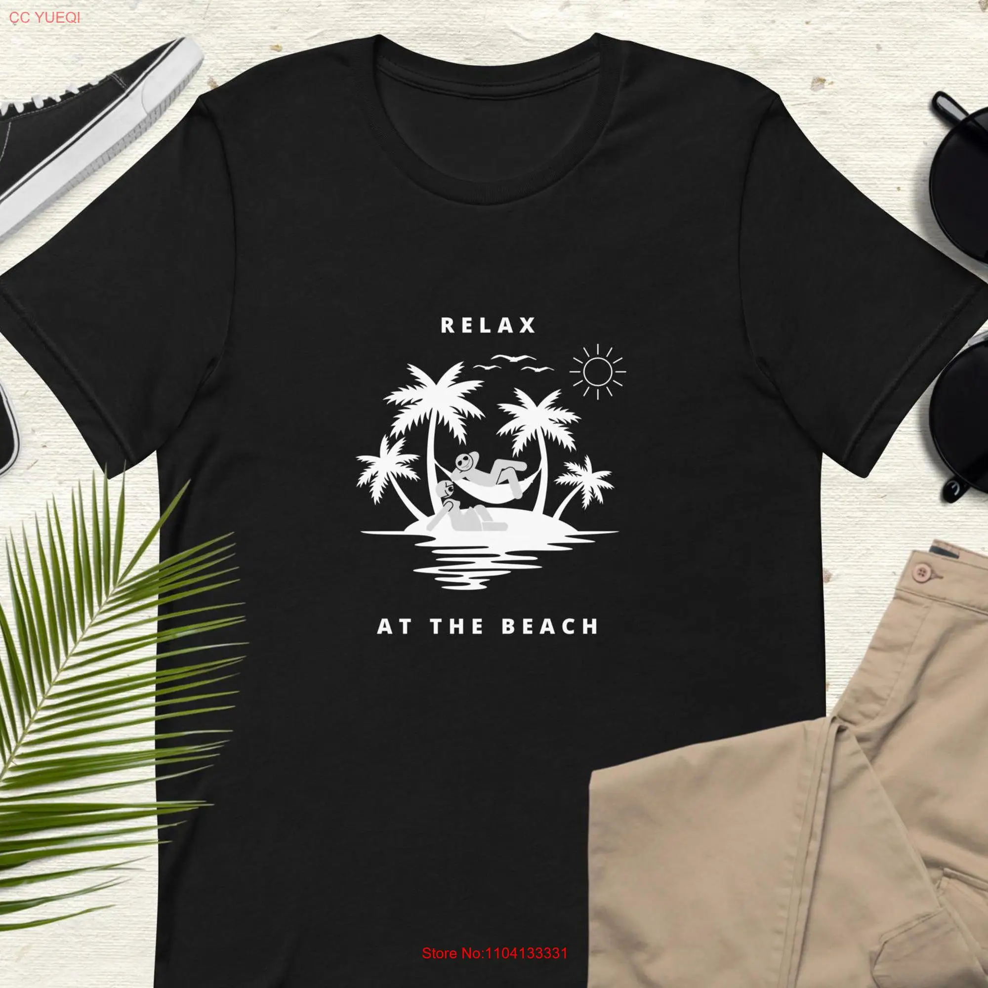 Relax at the Beach T Shirt adventure palm hammock vacation long or short sleeves