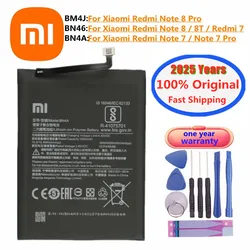 2025 anos 100% bateria original bn4a bn46 bm4j para xiaomi redmi note7 nota 7 pro/note8 note8 pro 8t baterias de telefone