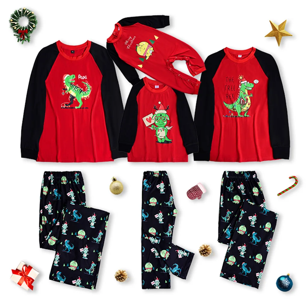 Family Pajamas Set Animal Christmas Parent-Child Clothing Printing Elastic Leisure Wear, Men, XXL