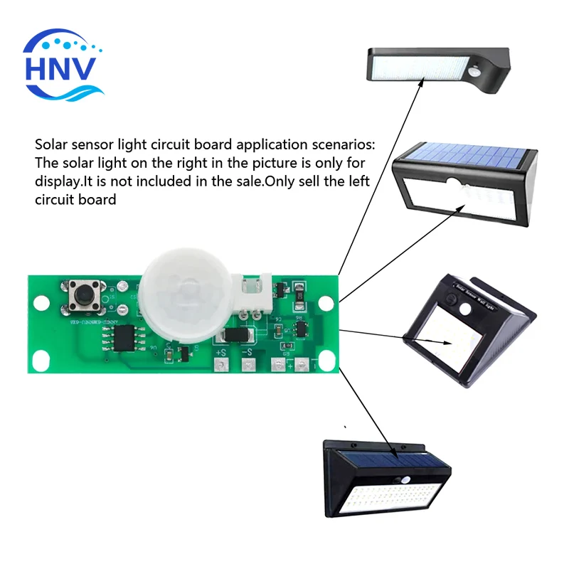 3.7V Solar Lamp Board Control Sensor Night Light Module Controller Module Infrared Human Body Induction Solar Circuit Board