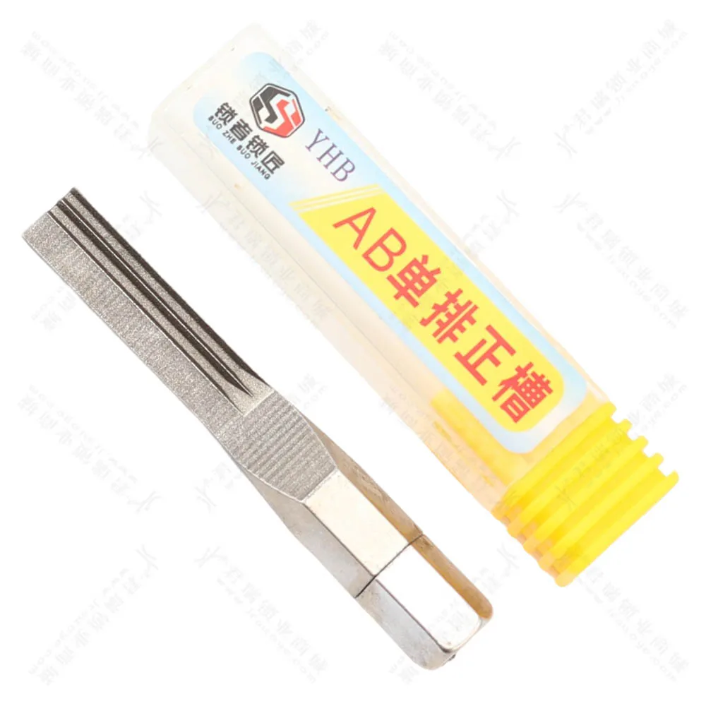 JMCKJ AB-Single Row Positive Slot Stainless Steel Lock Strong Power Key 5.0 Silver Hand Tool Locksmith Tools