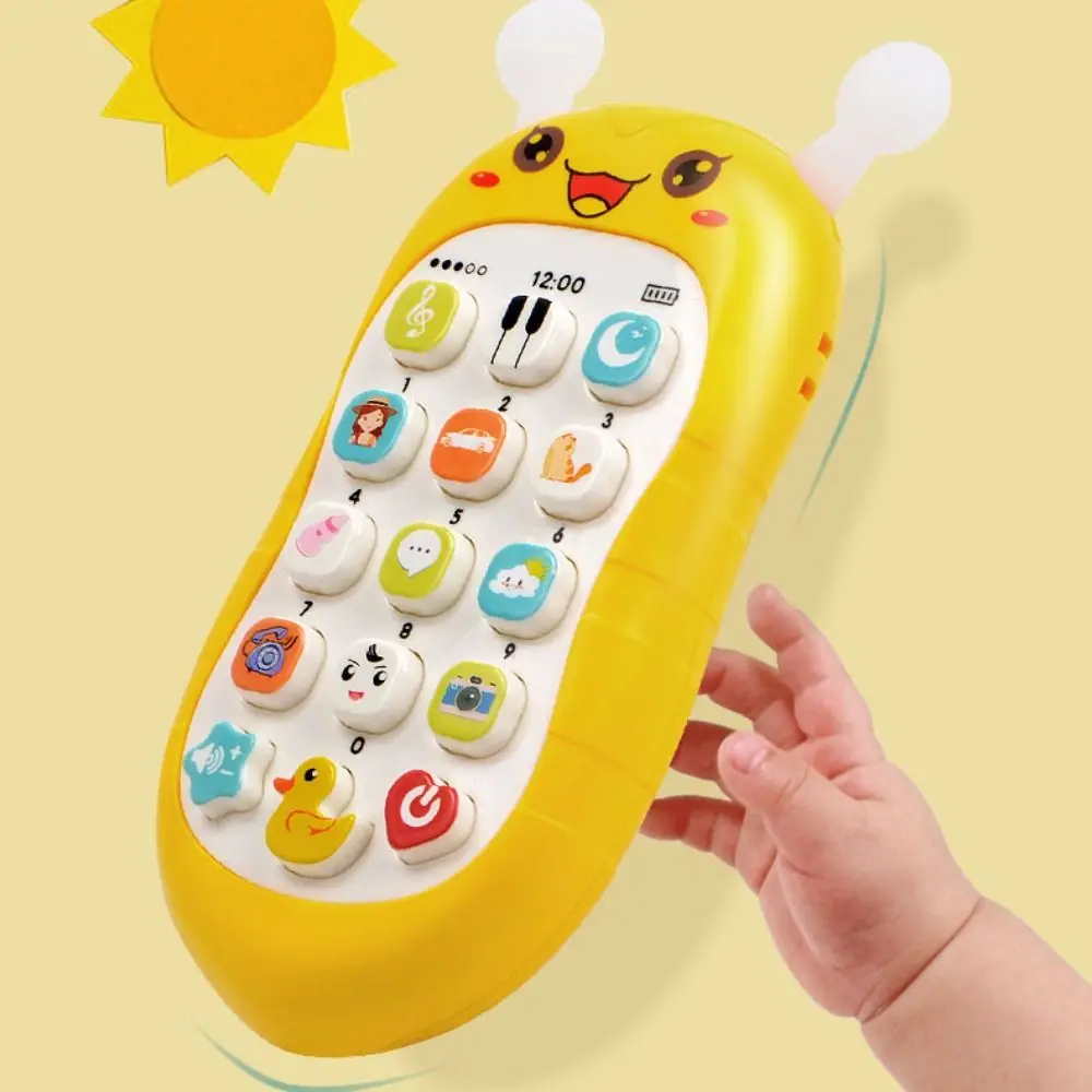 Simulação telefone eletrônico bebê celular brinquedo eletrônico voz brinquedo telefones brinquedos musicais música de silicone