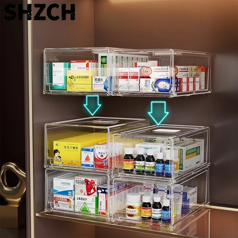Large Capaci Transparent Multi-Layer Medicine Box Fly Use Medical Emergency Drug Storage Box Household Organizer