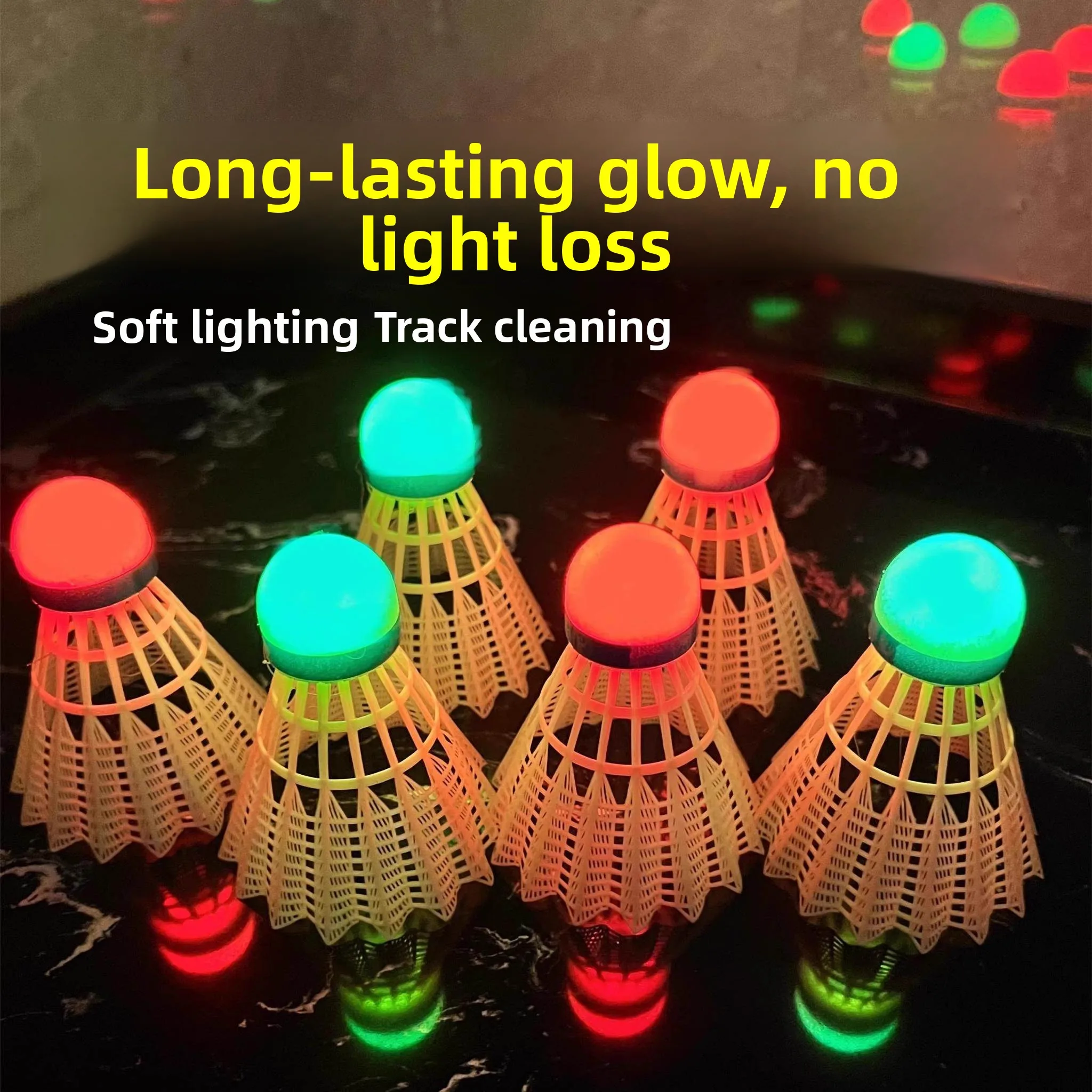 

Светящийся нейлоновый волан для бадминтона, прочный, ветроустойчивый, флуоресцентный, с помпоном, для ночных игр, профессиональный спортивный инвентарь