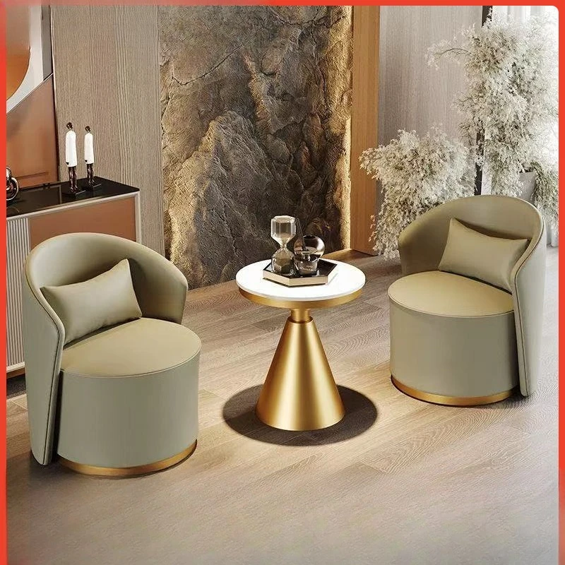 

Light luxury modern single sofa chair hotel sales office reception beauty salon balcony leisure chair negotiation table and chai