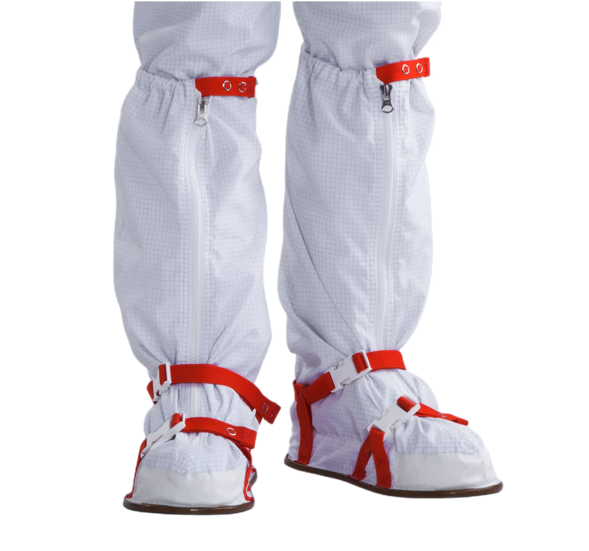 高品質esd生地-長尺防塵シューズカバー-再利用可能-クリーンルーム作業用-洗える-帯電防止-5mmストライプグリッド-esdブーツカバー