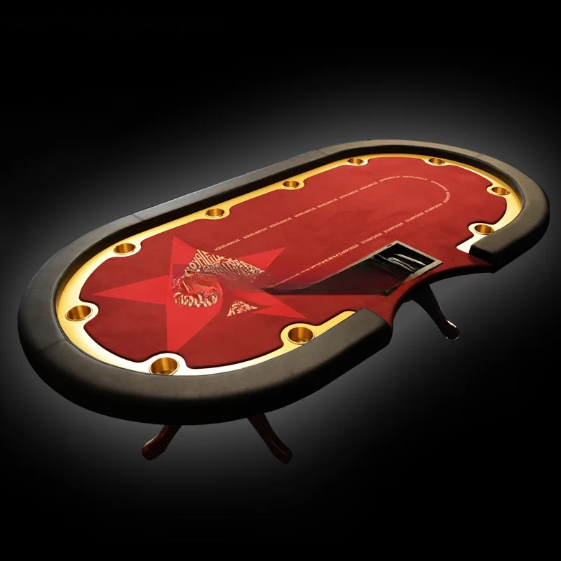 Texas Pokertafel, High-End Pokertafel Voor Clubs, Massief Houten Tijgervoettafel, Spot [Star Poker]