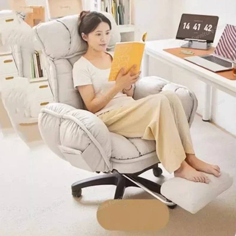 Footrest Wheels Office Chair Kids Velvet Reading Cheap Backrest Student Relaxing Office Chair Throne Muebles Home Furniture view 3