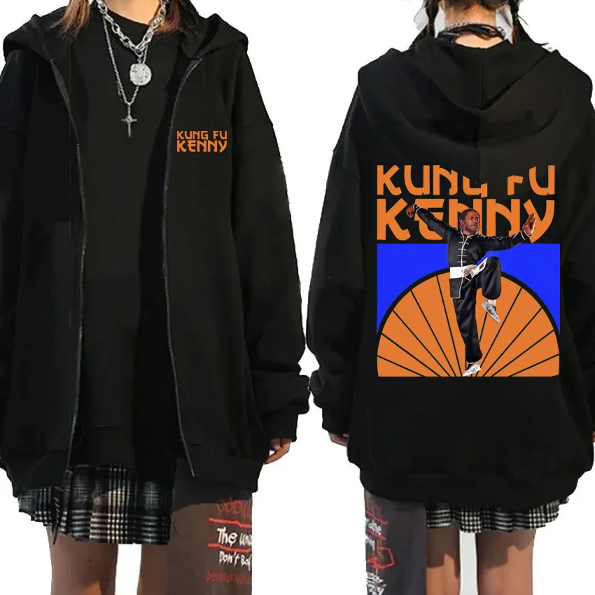 

Hip Hop Rapper Kendrick Lamar Kung Fu Kenny Zips hoodie Men Women vintage oversized streetwear Unisex winter Zipper pullovers