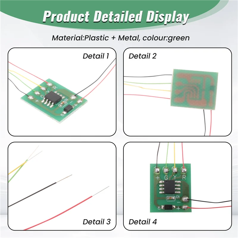 WOTT-4Pcs DIY Scale Construction Sand Table Model Circuit Board Traffic Light Signal Model HO Scale Train Railway Miniature