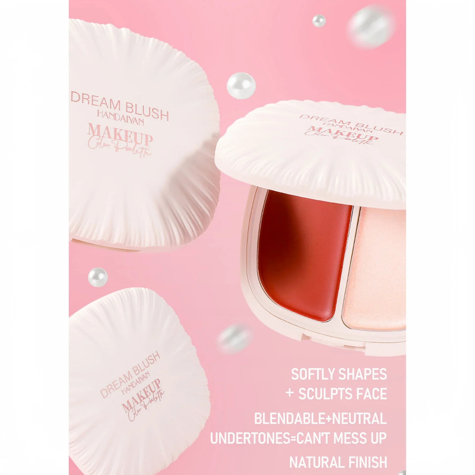 2 In 1 드림 하이라이트 블러쉬 듀오 컬러 팔레트 자연스럽고 건강한 룩 글로우 페이스 컨투어 루미너스 피니시 오래 지속되는 하이라이트