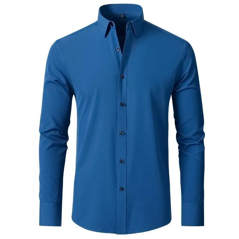

Мужская официальная одежда Dr irt Summer White Slim Fit Long Sve с квадратным воротником Молодежная повседневная одежда из тонкой ткани Four Seasons Universal