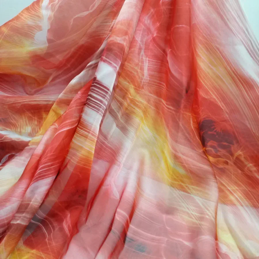 Stage Dress Fabric 30D Chiffon Silky Flowing Ombre Soft Thin DIY Craft Sewing Material