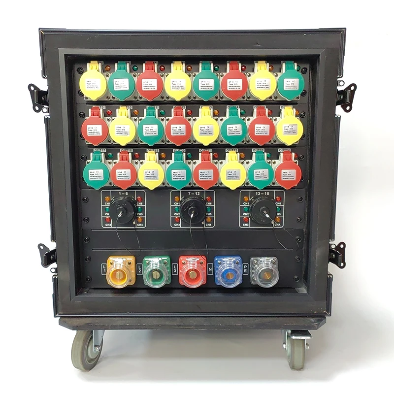

24 Way Rack Stage Power Distribution Box 19pin Input Connectors 3 Phases Power Distribution Boxes
