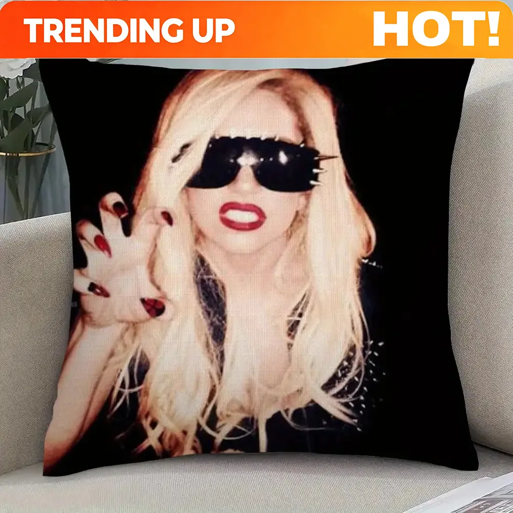 Customize A Black Polyester Decorative Pillowcase with a Gaga Theme, Featuring a Zipper Closure - Modern Style, Machine Washable