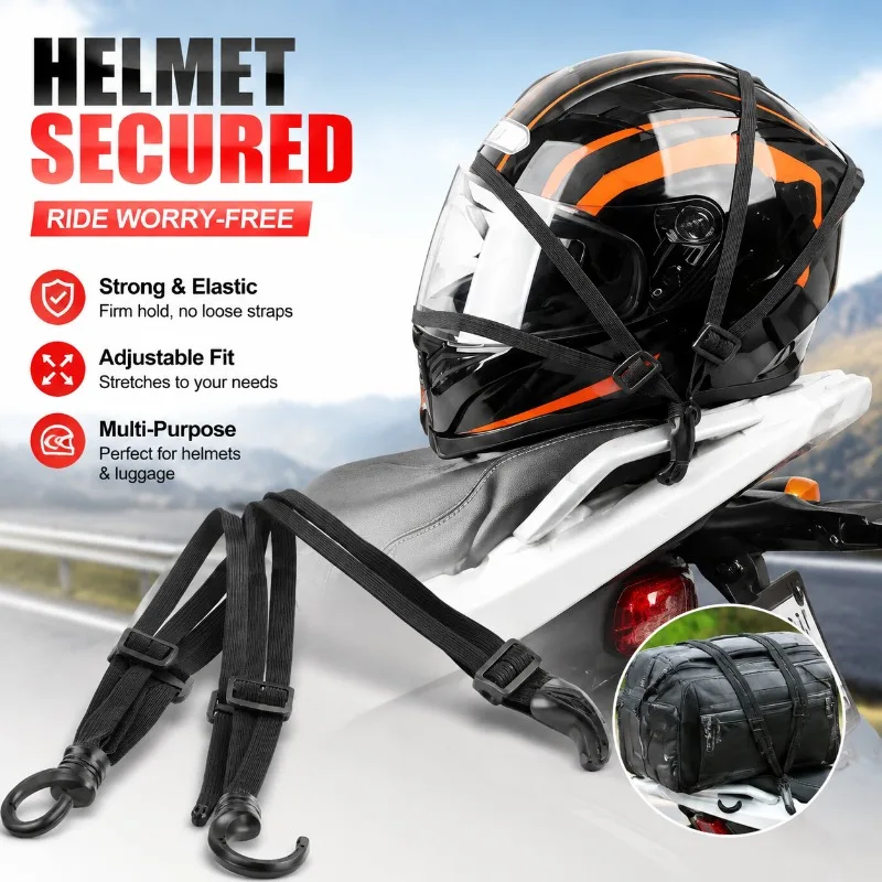 Multi‑functional Durable Elastic Rubber‑band Binding‑strap Secure Helmet Luggage Supplies for Electric‑scooter Motorcycle Fasten
