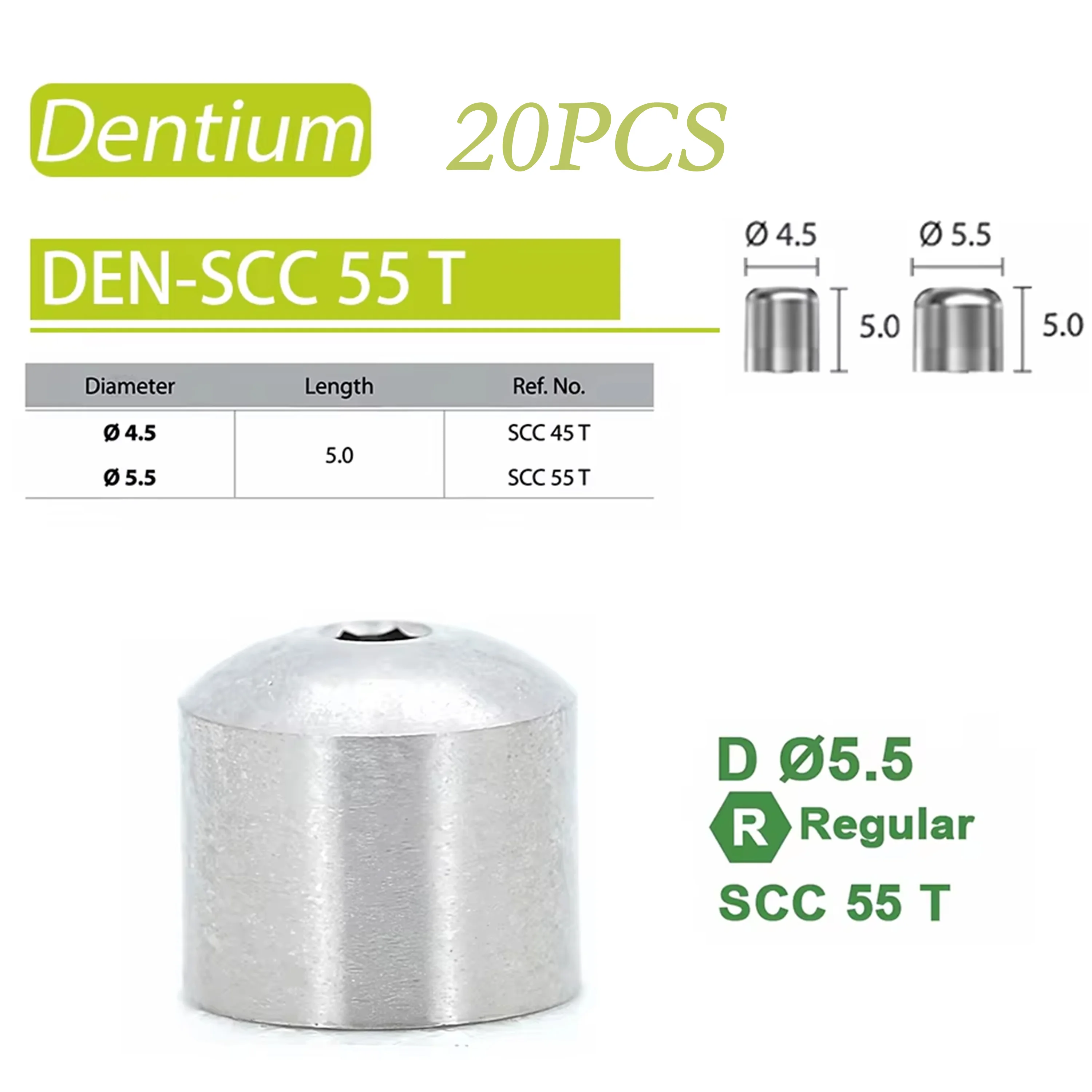 Dental Healing Abutment Healing Cover Screw/Cap High Precision Titanium Compatible with Dentium Implant System