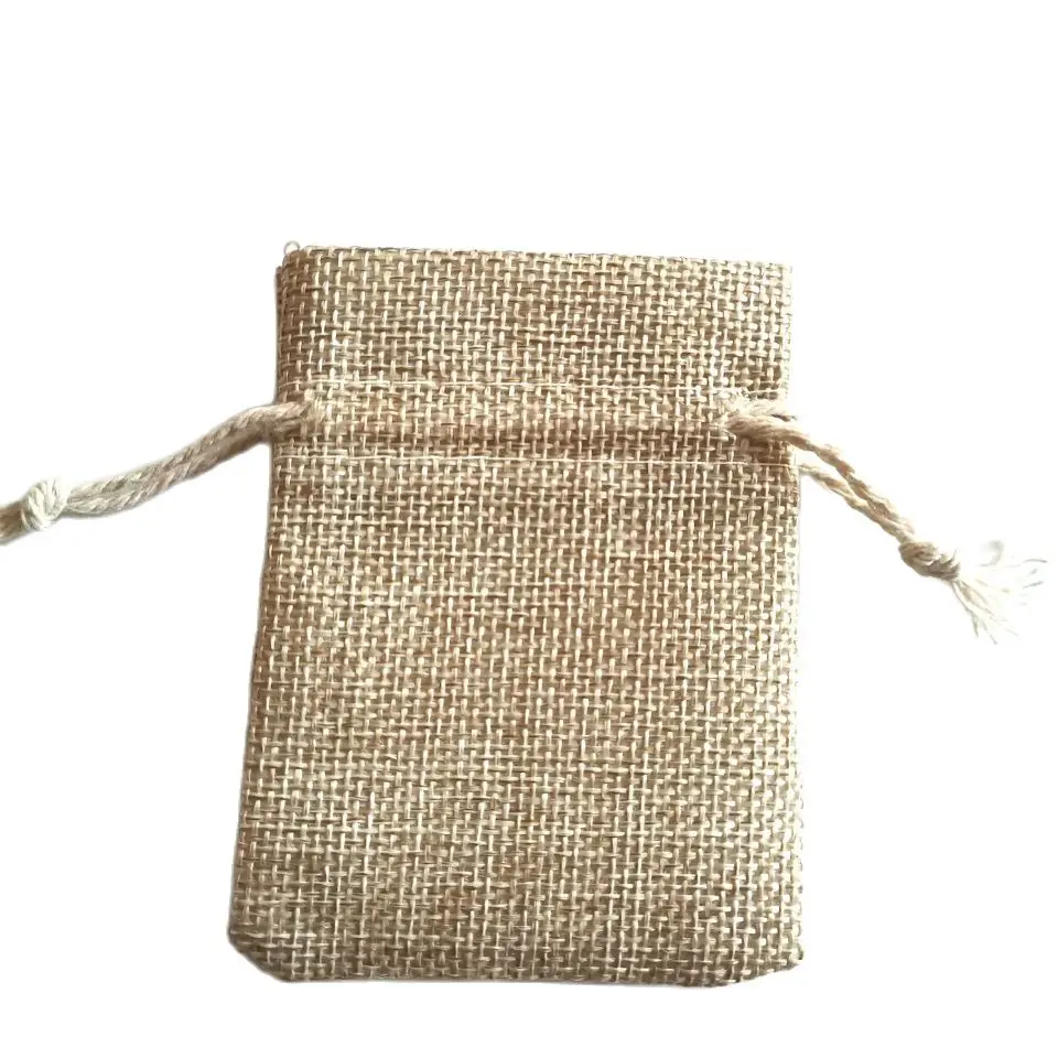 50pcs/lot 7x9 9x12 10x14cm Jute Gift Bags Cotton Linen Jewelry Bags Drawstring Packaging Pouch Display Wedding Sack Burlap Bags