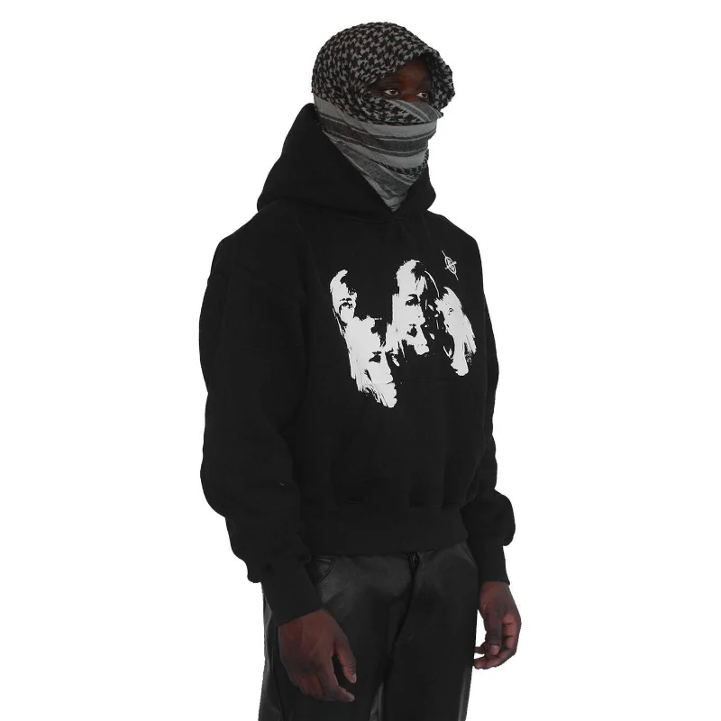 New Fashion Gothic Solid Color Printing Oversized Hoodie Men Y2K Street Hip Hop Harajuku Long Sleeve Sweater Hoodie Men