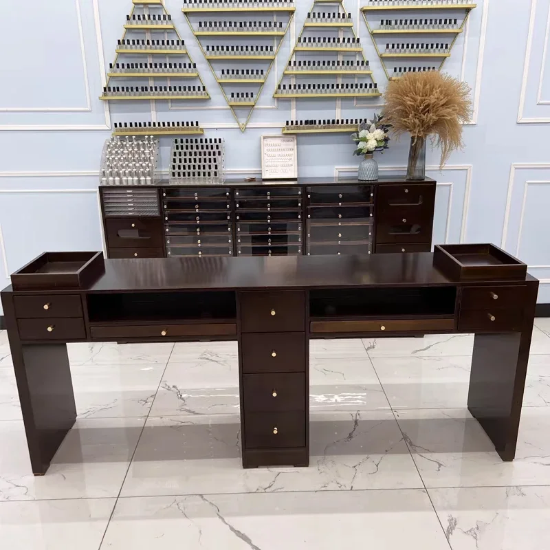 Wooden Light Luxury Nail Desk Waterproof Modern Design Organizer Manicure Table Salon Easy Clean Tavolo Per Unghie Furniture